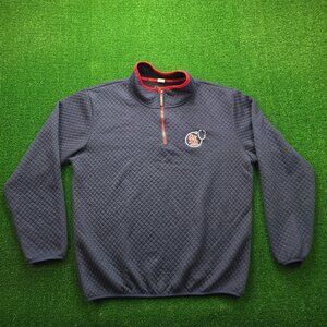 St Louis Cardinals Sweatshirt‎ Mens XL Blue 1/4 Zip Pullover MLB Baseball Quilt